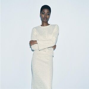 Zara METALLIC THREAD rustic SWEATER